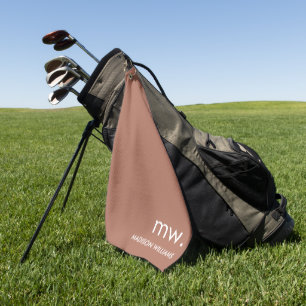 Custom Monogram Pastel Elegant Stylish Modern Golf Towel