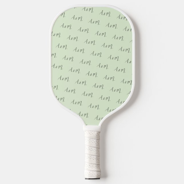 Custom Monogram Pattern and Text  Carbon Fiber Pickleball Paddle (Front)