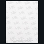 Custom Monogram Pattern Professional Letterhead<br><div class="desc">A classy black light gray monogram pattern design with your business details. Perfect for small and large corporate businesses. Professional and clean design.</div>