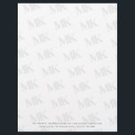 Custom Monogram Pattern Professional Letterhead<br><div class="desc">A classy black light gray monogram pattern design with your business details. Perfect for small and large corporate businesses. Professional and clean design.</div>