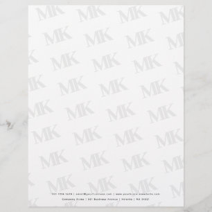 Custom Monogram Pattern Professional Letterhead