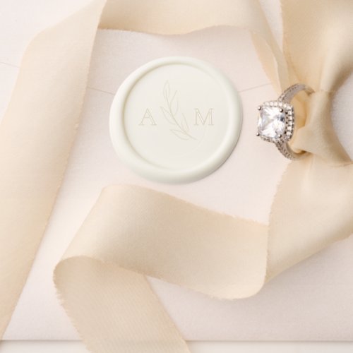 Custom Monogram Pearl White Foliage Wedding Wax Seal Stamp