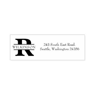 Custom Monogram Personalized Address Self-inking Stamp