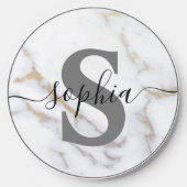 Custom Monogram Personalized Script Name Initial Wireless Charger (Front)