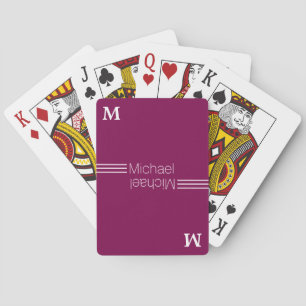 Custom monogram - personalized wine poker cards