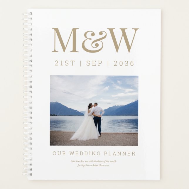 Custom Monogram Photo Wedding Planner (Front)