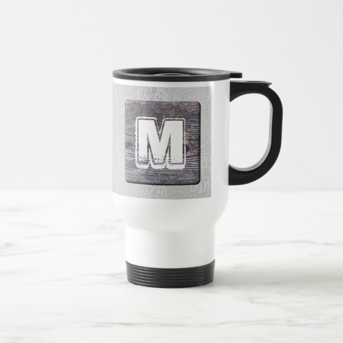 Custom Monogram. Picture of Wood, Rustic. Coffee Mug