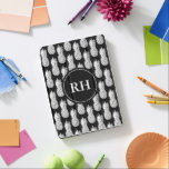 Custom monogram pineapple Apple 9.7 iPad Pro cover<br><div class="desc">Custom monogram pineapple print Apple 9.7 iPad Pro cover. Personalized black and white casing with vintage fruit pattern design and monogrammed initial letters.
Elegant Birthday gift idea for him or her.</div>