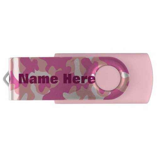 Custom Monogram Pink Camo USB drive