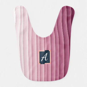 Custom Monogram Pink Gradient Vertical Baby Bib