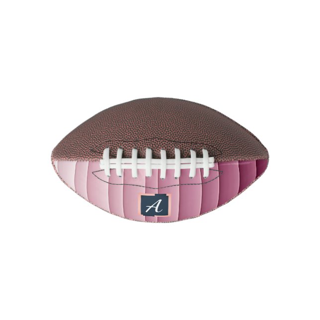 Custom Monogram Pink Gradient Vertical Football (Front)