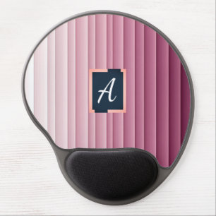 Custom Monogram Pink Gradient Vertical Gel Mouse Pad