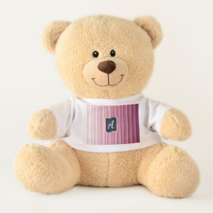 Custom Monogram Pink Gradient Vertical Medium Teddy Bear