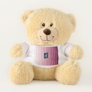Custom Monogram Pink Gradient Vertical Small Teddy Bear