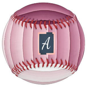 Custom Monogram Pink Gradient Vertical Softball