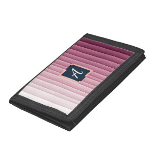 Custom Monogram Pink Gradient Vertical Trifold Wallet