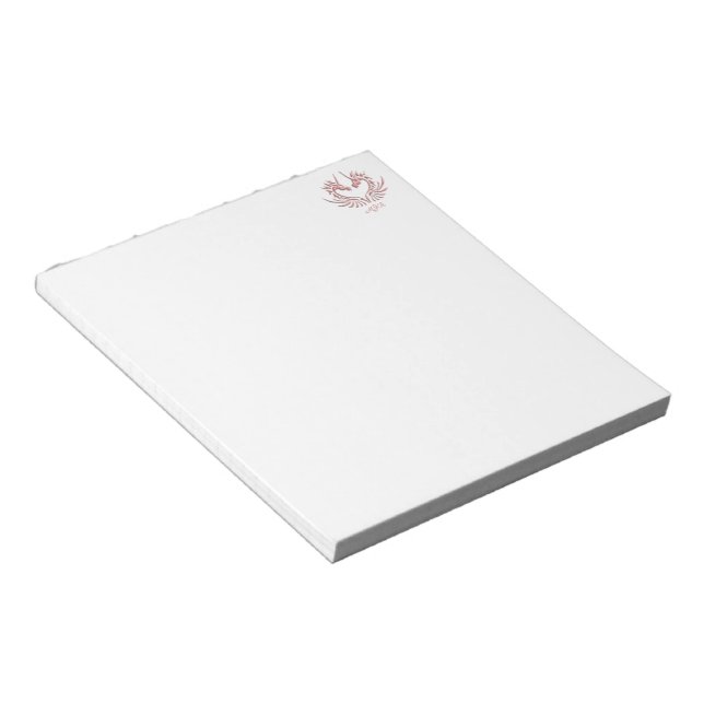 Custom Monogram, Pink, Scaly Dragon Heart Notepad (Angled)