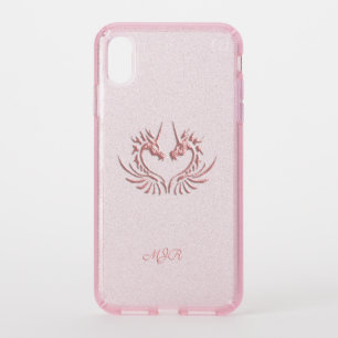 Custom Monogram, Pink, Scaly Dragon Heart Speck iPhone XS Max Case