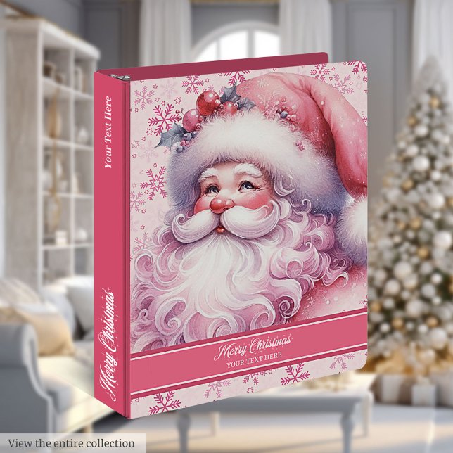 Custom Monogram Pinkmas Santa Claus Memory Binder (Custom Monogram Pinkmas Santa Claus Memory Binder)