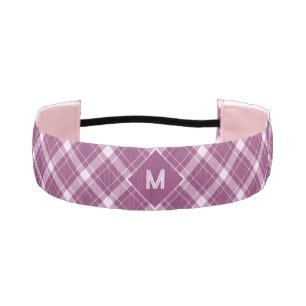 Custom Monogram Plaid / Tartan Pattern Athletic Headband