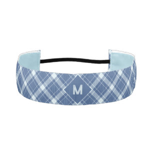 Custom Monogram Plaid / Tartan Pattern Athletic Headband