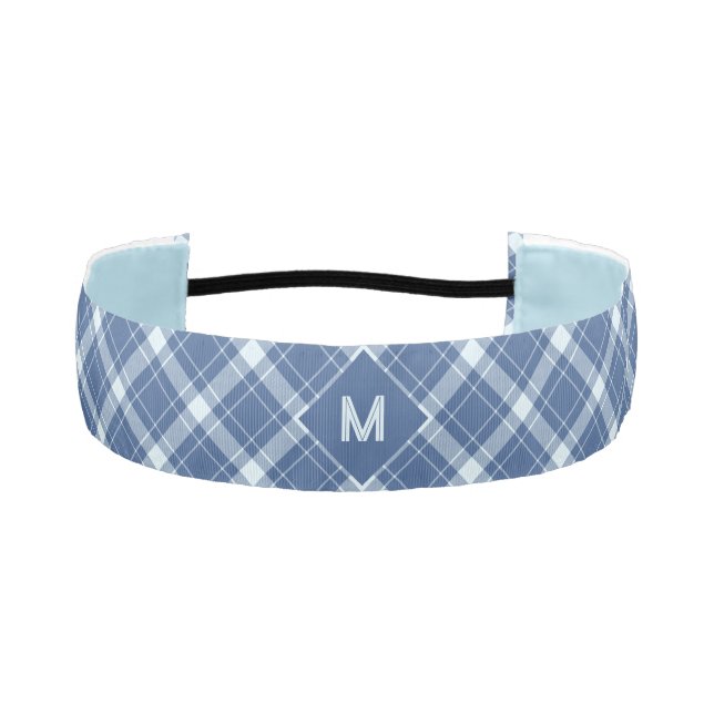 Custom Monogram Plaid / Tartan Pattern Athletic Headband (Front)