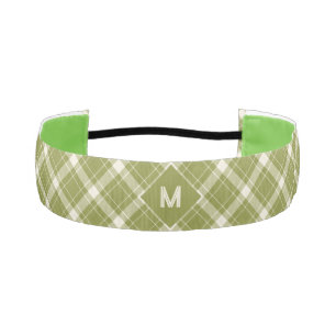 Custom Monogram Plaid / Tartan Pattern Athletic Headband