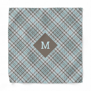 Custom Monogram Plaid / Tartan Pattern Bandana
