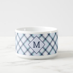 Custom Monogram Plaid / Tartan Pattern Bowl