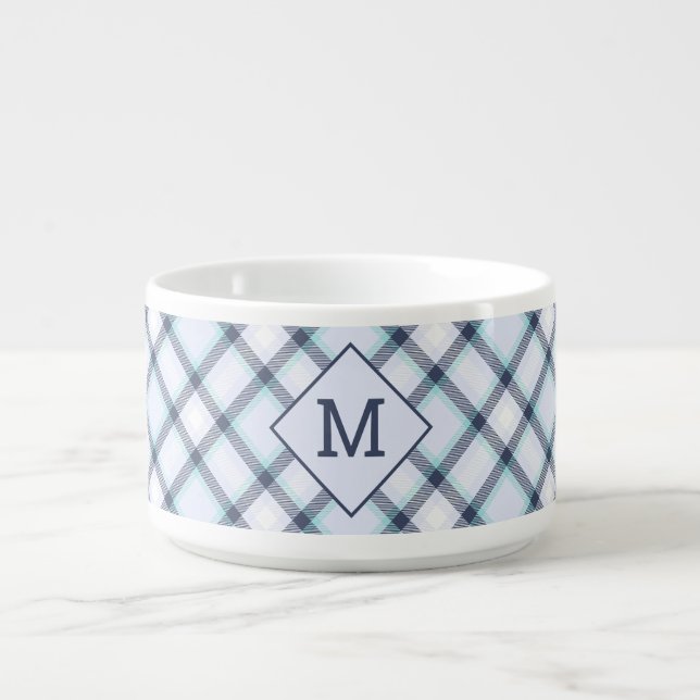 Custom Monogram Plaid / Tartan Pattern Bowl (Center)