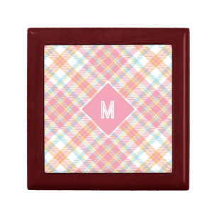 Custom Monogram Plaid / Tartan Pattern Gift Box