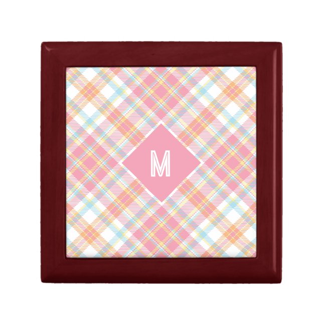 Custom Monogram Plaid / Tartan Pattern Gift Box (Front)