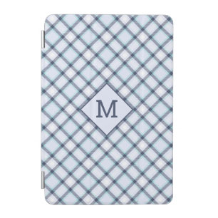 Custom Monogram Plaid / Tartan Pattern iPad Mini Cover