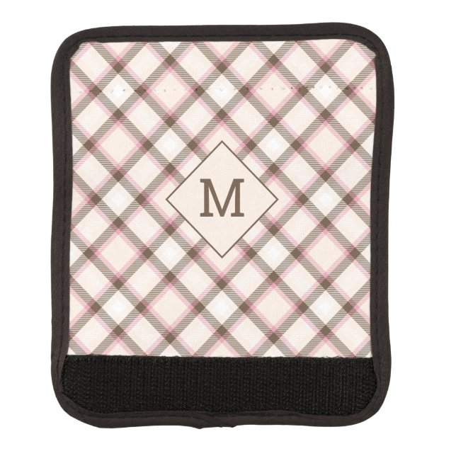 Custom Monogram Plaid / Tartan Pattern Luggage Handle Wrap (Front)