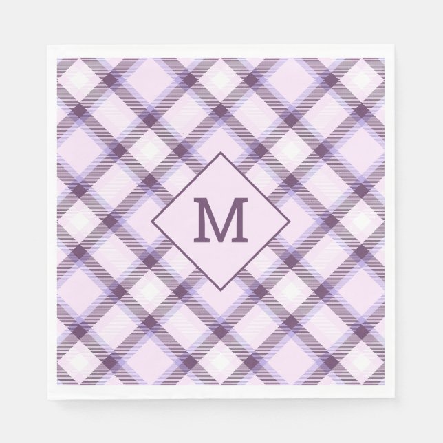 Custom Monogram Plaid / Tartan Pattern Napkins (Front)