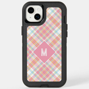 Custom Monogram Plaid / Tartan Pattern OtterBox iPhone 14 Plus Case