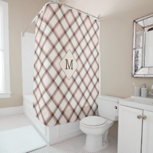 Custom Monogram Plaid / Tartan Pattern Shower Curtain