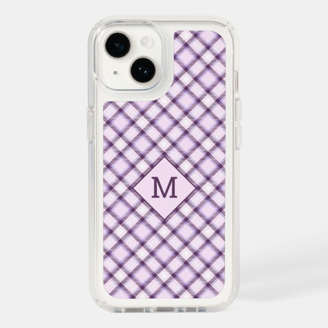 Custom Monogram Plaid / Tartan Pattern Speck iPhone Case (Front)