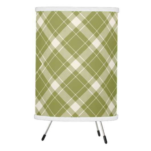 Custom Monogram Plaid / Tartan Pattern Tripod Lamp (Right)
