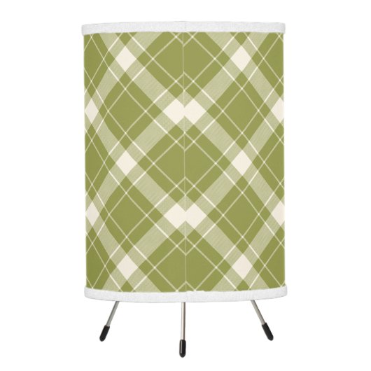 Custom Monogram Plaid / Tartan Pattern Tripod Lamp (Back)