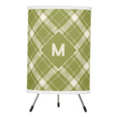 Custom Monogram Plaid / Tartan Pattern Tripod Lamp (Front)