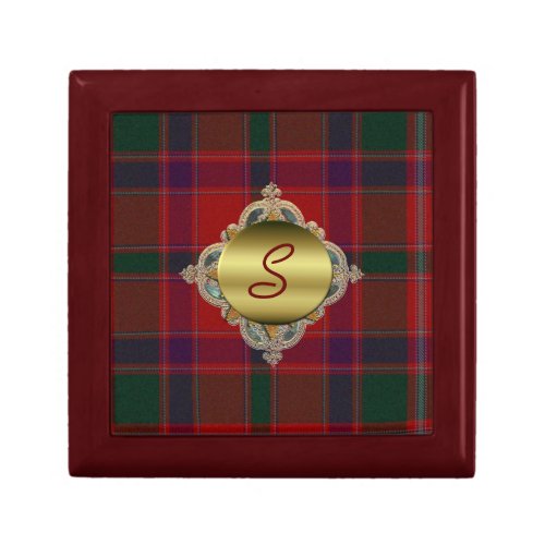 Custom Monogram Plaid Tile Box