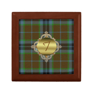 Custom Monogram Plaid Tile Box