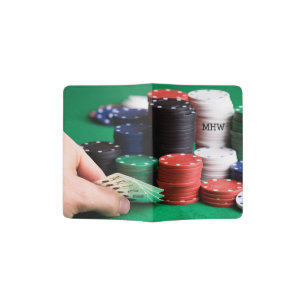 Custom monogram Poker Player passport cover