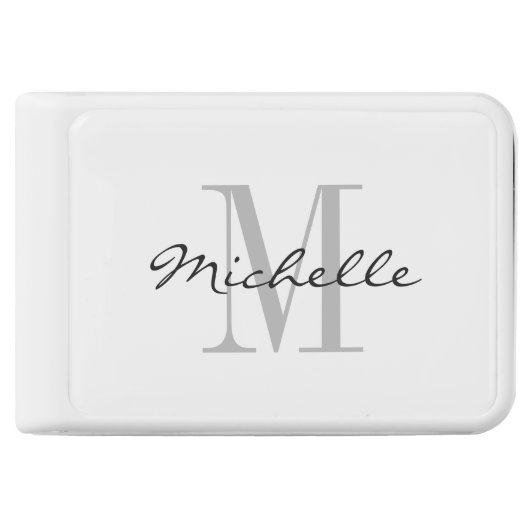 Custom monogram power bank with 3 USB ports (Front)