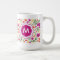Custom Monogram Pretty Colorful Girly Floral Mug
