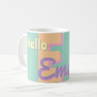 Custom monogram – purple, blue & Peach Coffee Mug