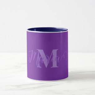 Custom Monogram Purple Combo Mug