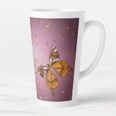 Custom Monogram Purple Glitter Latte Mug (Right)