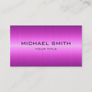 Custom Monogram Purple Stainless Steel Metal Business Card